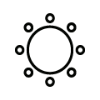 Imagem de um círculo grande com vários círculos pequenos ao redor